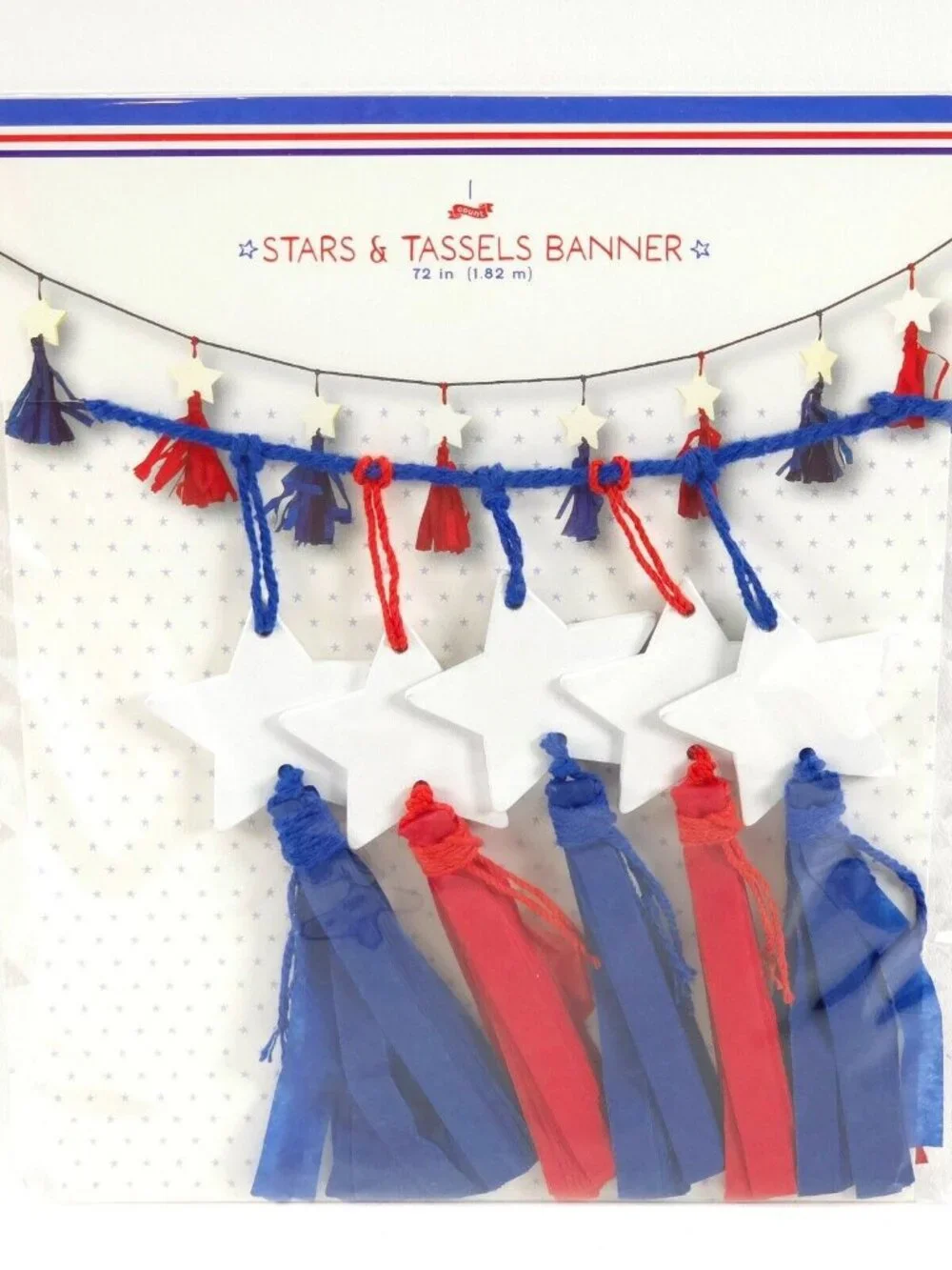3 Pack Target Crepe Paper Stars & Tassels Red White Blue 72 in. NEW - 25% Off 5+